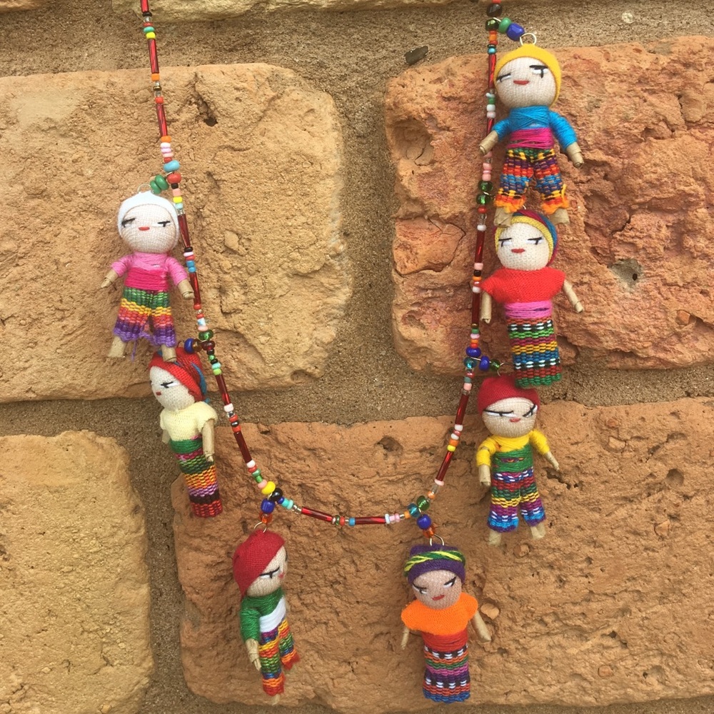Bohemian Worry doll necklace